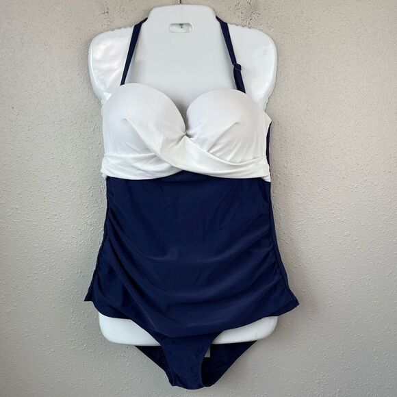 NWT Island Escape One Piece Swim Suit Size 14 - Picture 1 of 6